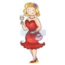 CL112 Штамп "Дама с вином" (Lady with Wine)