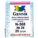 №26 Острые гобеленовые иглы "Gamma" N-368 (25 шт. в конверте)
