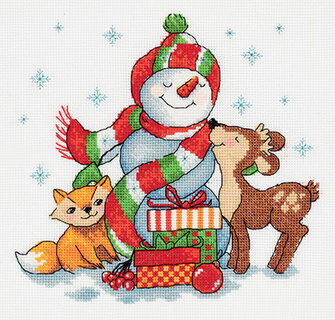 Снеговик с подарками