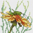 Кузнечик на эхинацее (10*10 см)