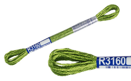 R3160 яр.-зеленый вискоза (нити для вышивания)