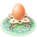 Весенняя подставка (с деревянной подставкой для яйца) (13*13 см) (перфорированный фетр)